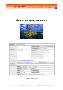 Report on Aging Concerns