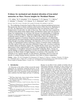 Process Insights for Meridiani Planum J