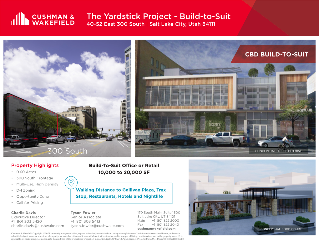 The Yardstick Project - Build-To-Suit 40-52 East 300 South | Salt Lake City, Utah 84111