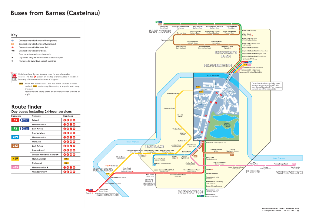 Buses from Barnes (Castelnau)