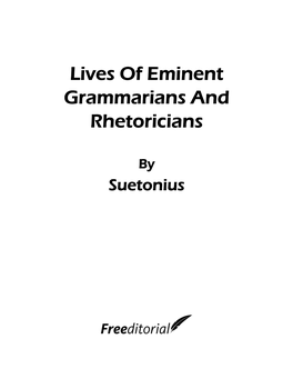 Lives of Eminent Grammarians and Rhetoricians