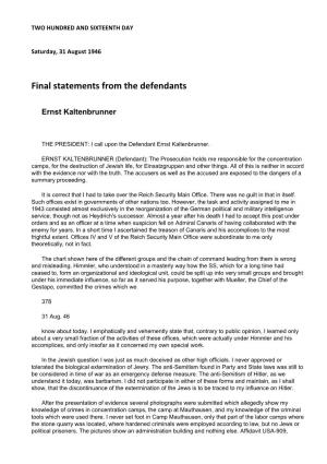 Final Statements from the Defendants
