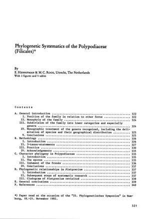 Phylogenetic Systematics of the Polypodiaceae (Filicales))*