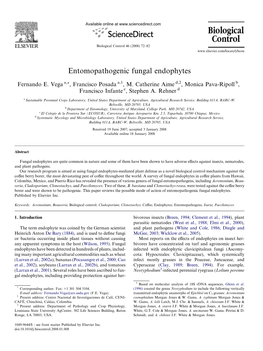 Entomopathogenic Fungal Endophytes