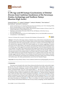 U–Pb Age and Hf Isotope Geochemistry of Detrital Zircons from Cambrian Sandstones of the Severnaya Zemlya Archipelago and Northern Taimyr (Russian High Arctic)