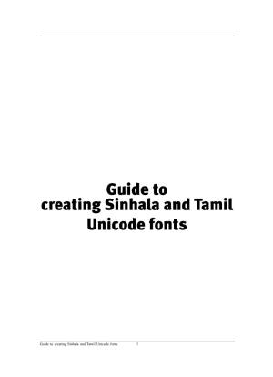 Guide to Creating Sinhala and Tamil Unicode Fonts
