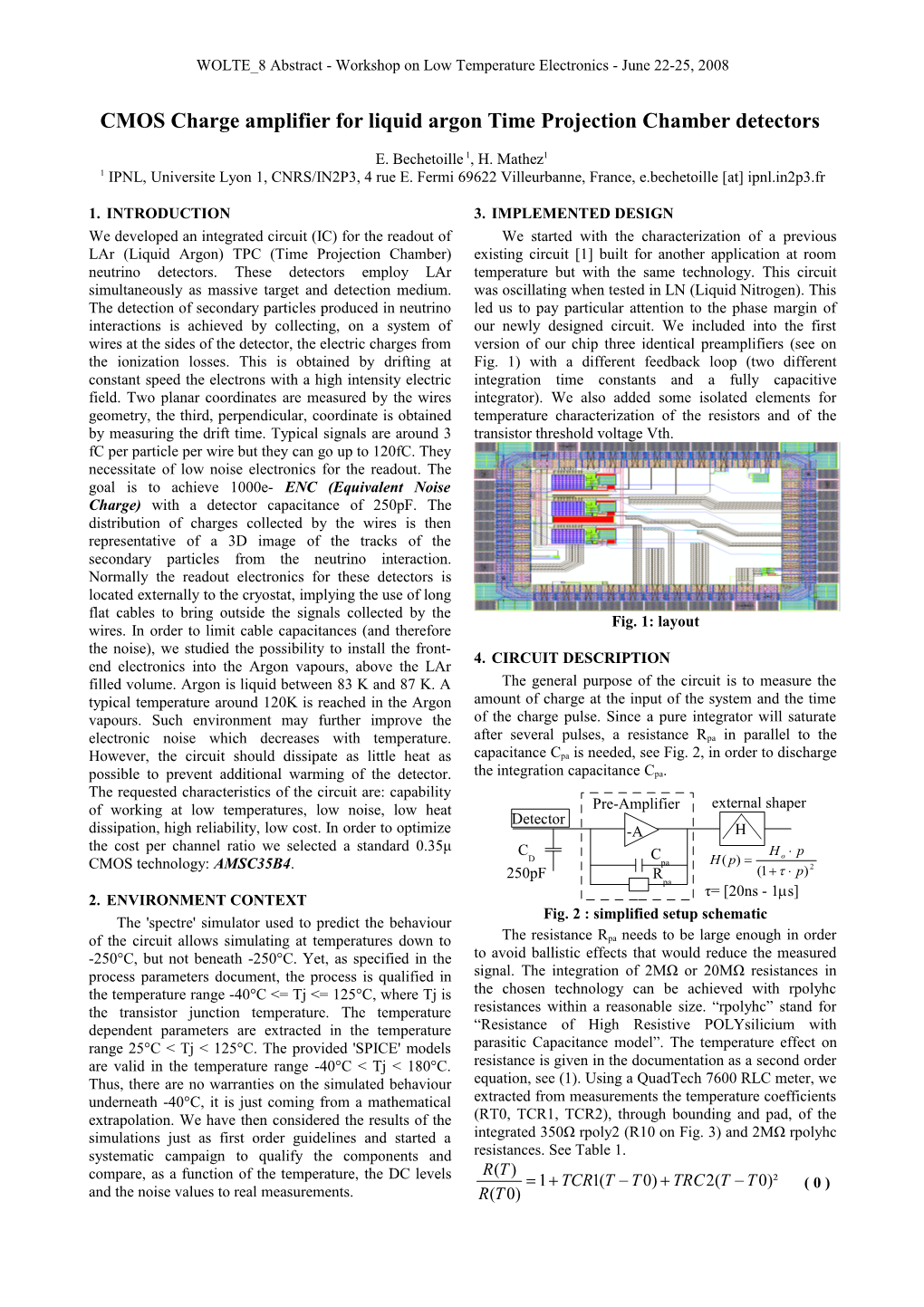 CMOS Charge Amplifier for Liquid Argon Time Projection Chamber Detectors