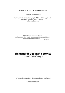 Geografia Biblica Dispense