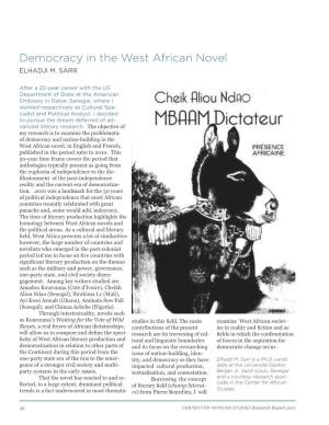 Democracy in the West African Novel Elhadji M
