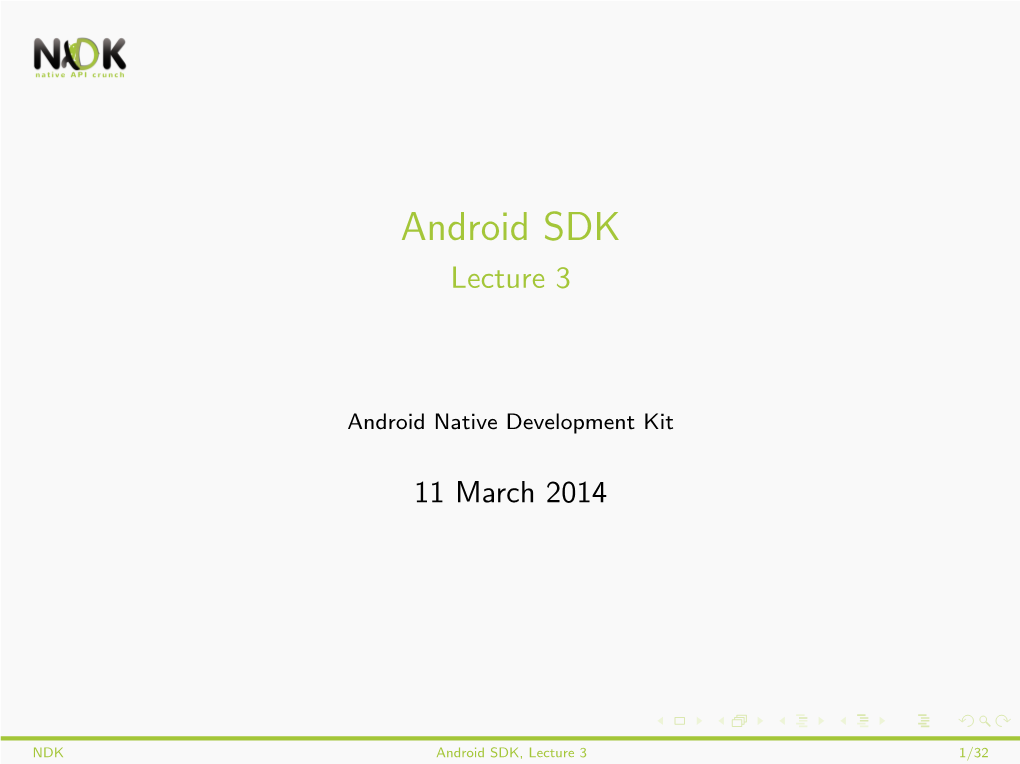 Android SDK Lecture 3