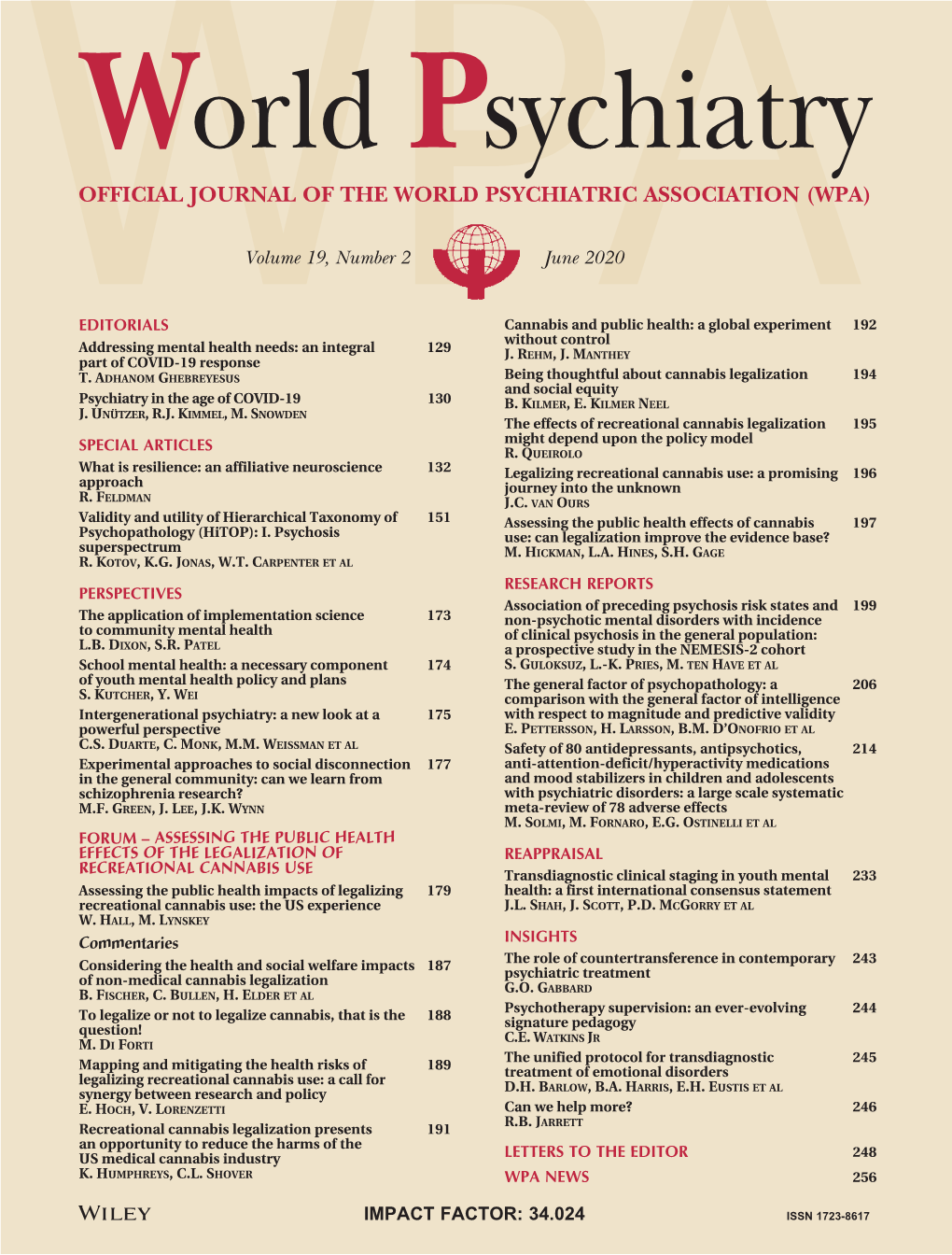 Official Journal of the World Psychiatric Association (Wpa)