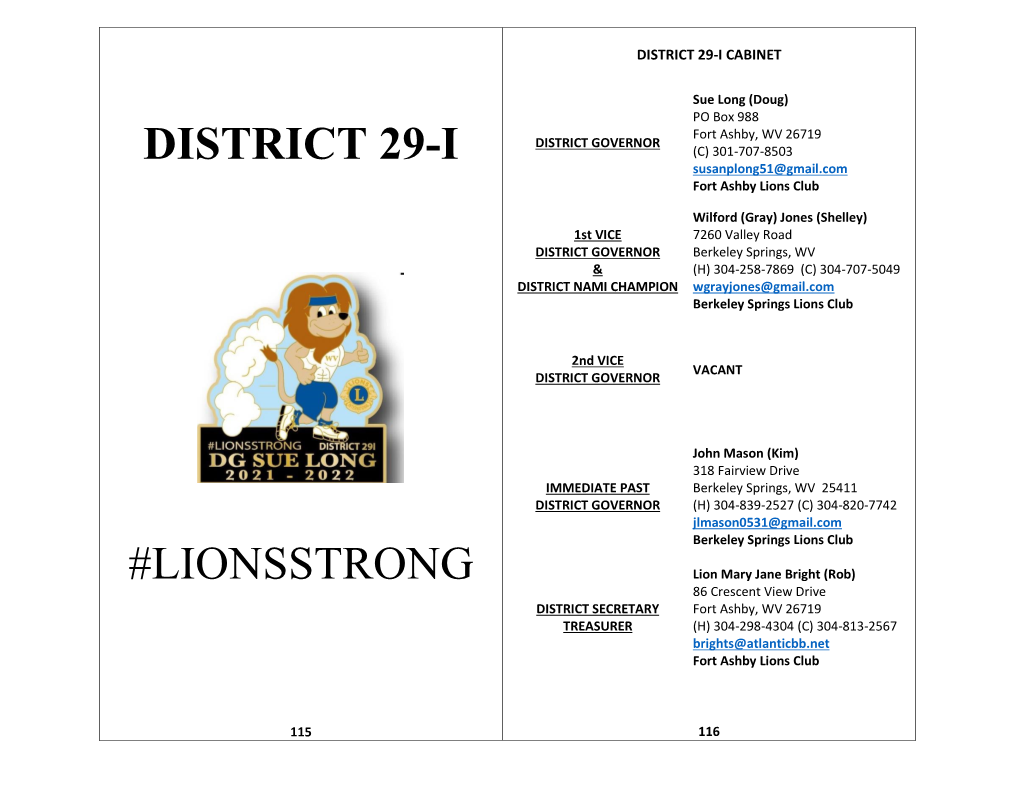 District 29-I #Lionsstrong