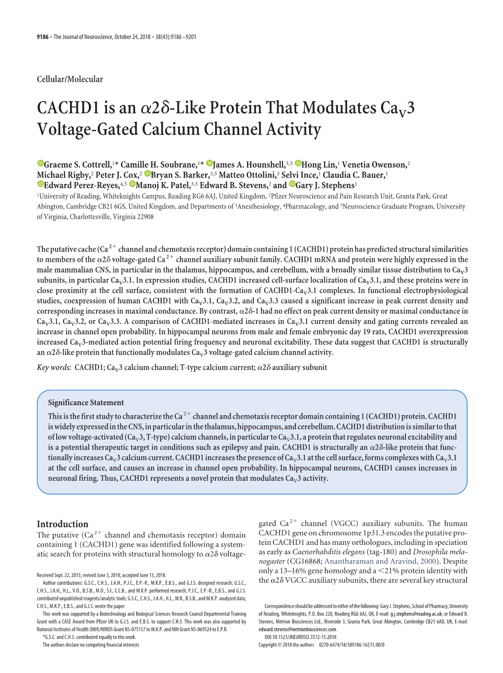 CACHD1 Is an Α2δ-Like Protein That