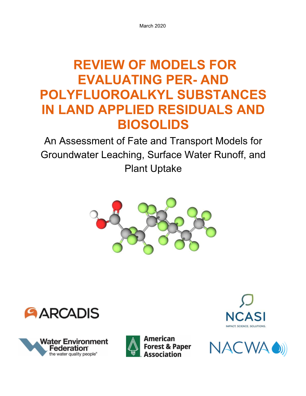 And Polyfluoroalkyl Substances in Land Applied Residuals and Biosolids