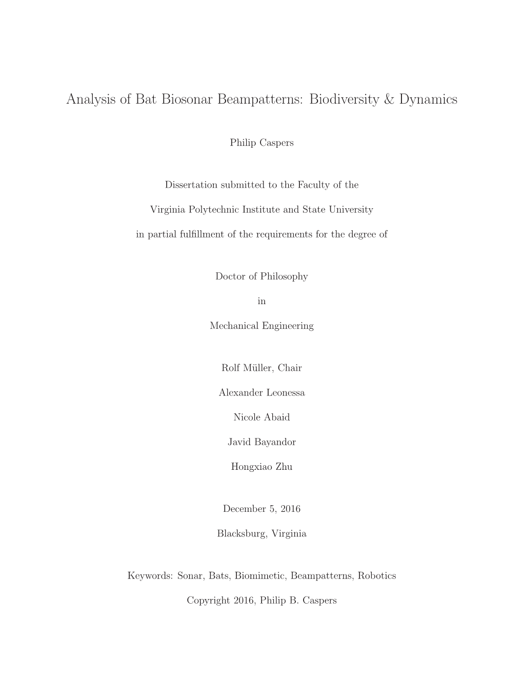 Analysis of Bat Biosonar Beampatterns: Biodiversity & Dynamics