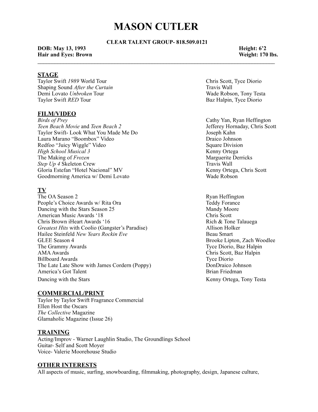 Dance Resume Feb 19