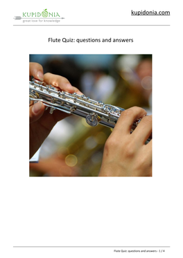 Flute Quiz: Questions and Answers