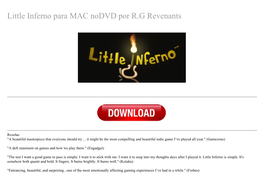 Little Inferno Para MAC Nodvd Por R.G Revenants
