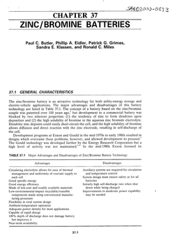 Zinc/Bromine Batteries