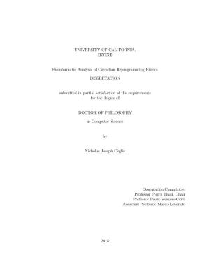 Bioinformatic Analysis of Circadian Reprogramming Events