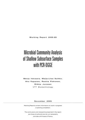 Microbial Community Analysis of Shallow Subsurface Samples with PCR-Oggf