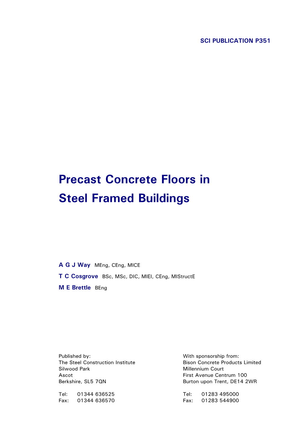SCI P351 Precast Concrete Floors in Steel Framed Buildings