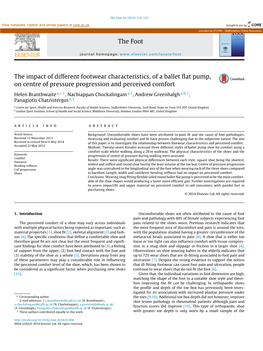 The Impact of Different Footwear Characteristics, of a Ballet Flat Pump