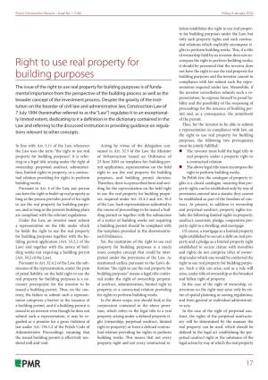 Right to Use Real Property for Building Purposes Is of Funda- Sentation Required Under Law