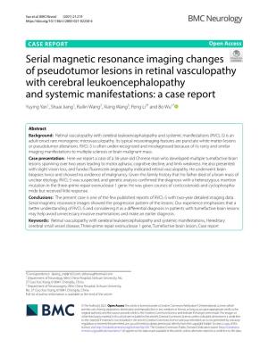 Serial Magnetic Resonance Imaging Changes of Pseudotumor Lesions In