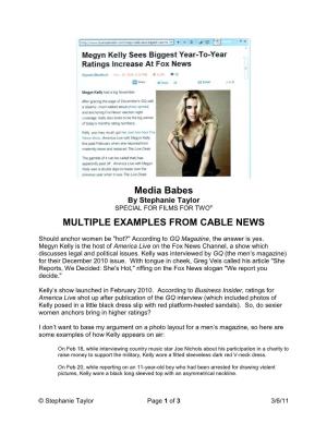 Media Babes MULTIPLE EXAMPLES from CABLE NEWS