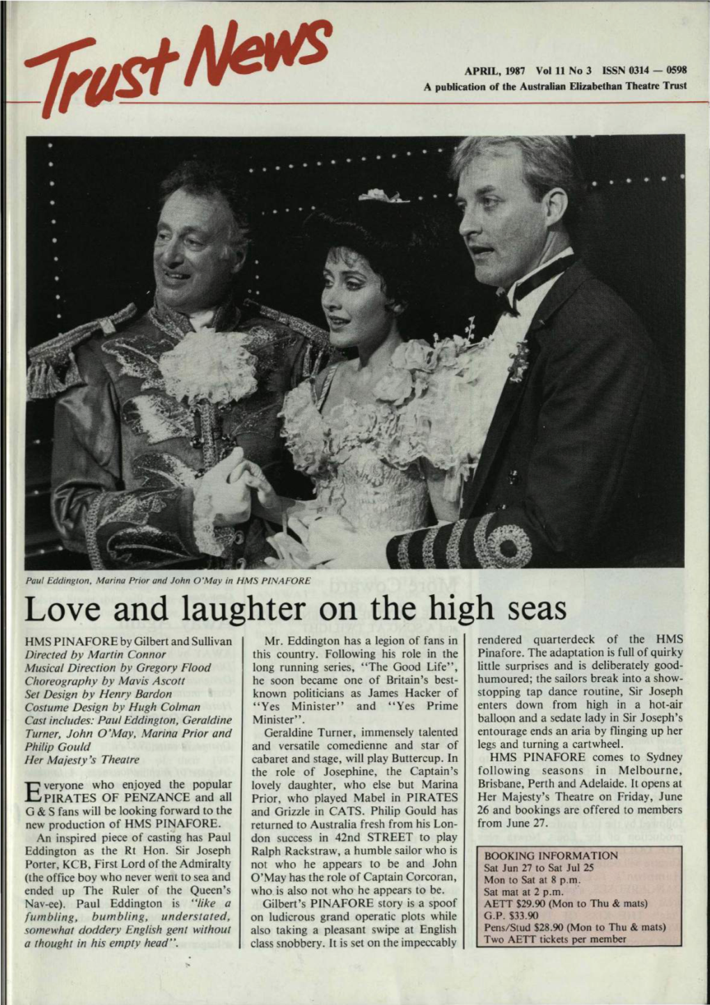 Love and Laughter on the High Seas HMS PINAFORE by Gilbert and Sullivan Mr