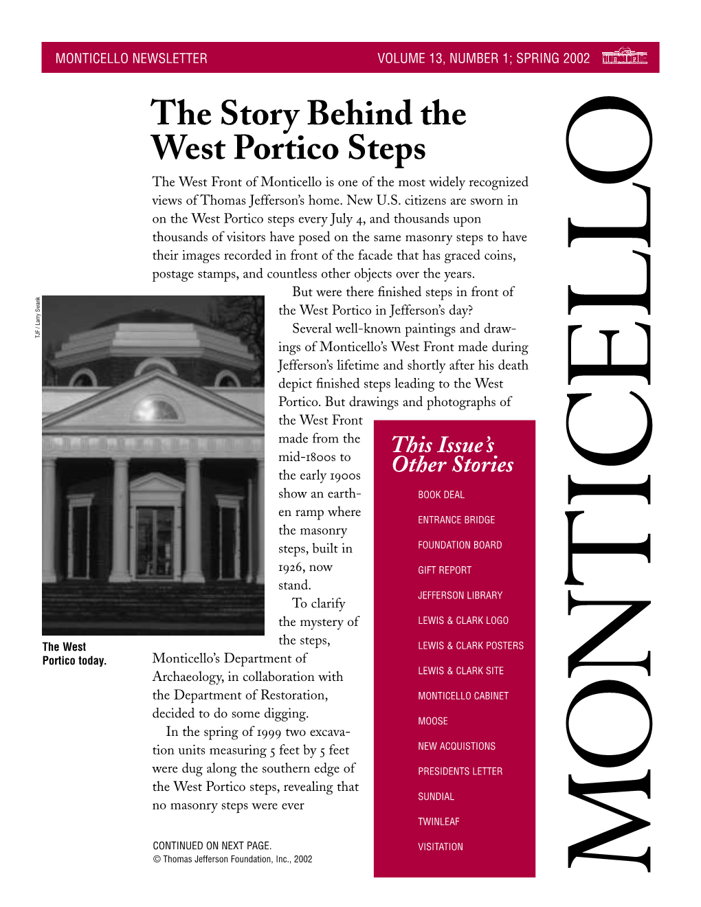 The Story Behind The West Portico Steps The West Front Of Monticello Is ...