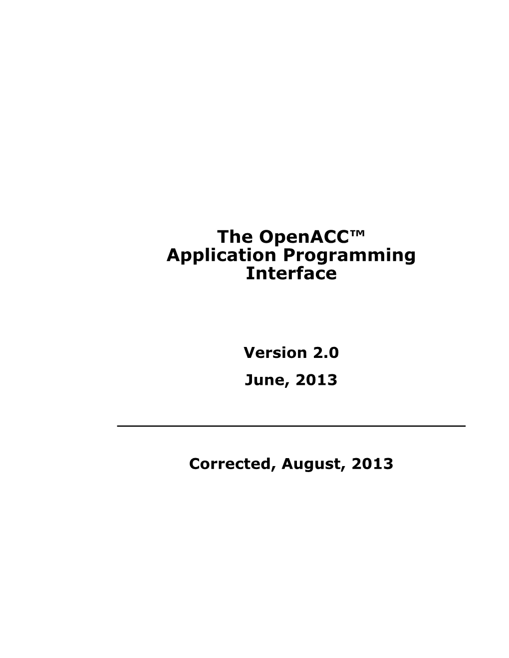 Openacc Application Programming Interface