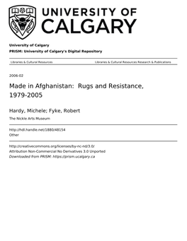 Made in Afghanistan: Rugs and Resistance, 1979-2005