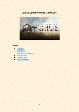 Ultimate General: Civil War “Game Guide”