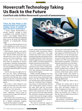Hovercraft Technology Taking Us Back to the Future Contitech Aids Griffon Hoverwork’S Pursuit of Awesomeness Erik Schmidt, Assistant Editor