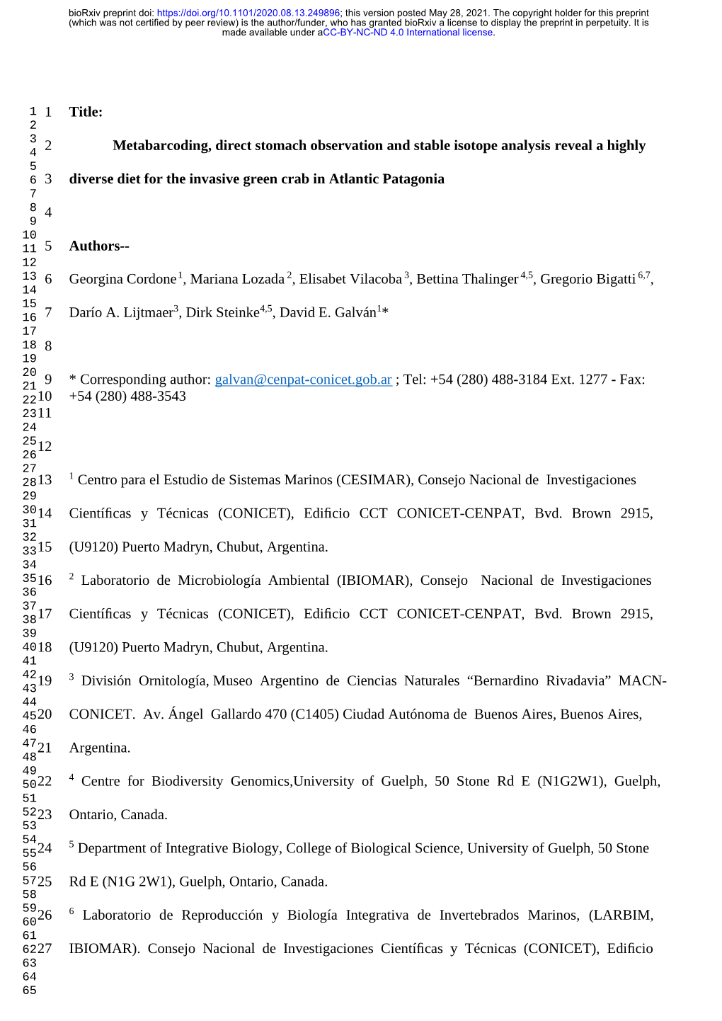 Metabarcoding, Direct Stomach Observation and Stable Isotope