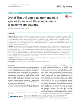 Orthofiller: Utilising Data from Multiple Species to Improve the Completeness of Genome Annotations Michael P