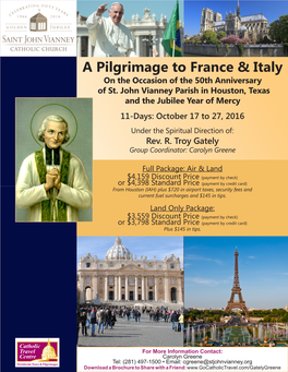 A Pilgrimage to France & Italy