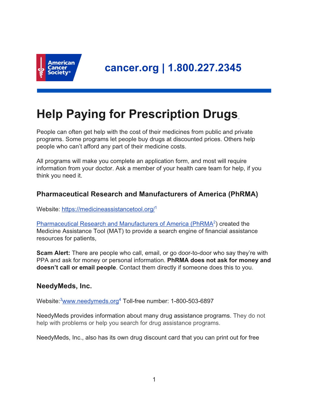 Help Paying for Prescription Drugs