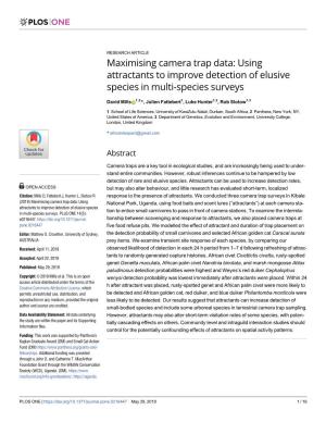 Maximising Camera Trap Data: Using Attractants to Improve Detection of Elusive Species in Multi-Species Surveys