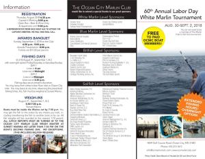 60Th Annual Labor Day White Marlin Tournament