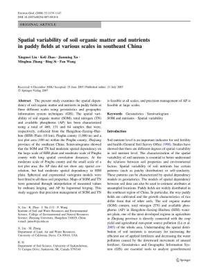 Spatial Variability of Soil Organic Matter and Nutrients in Paddy Fields At