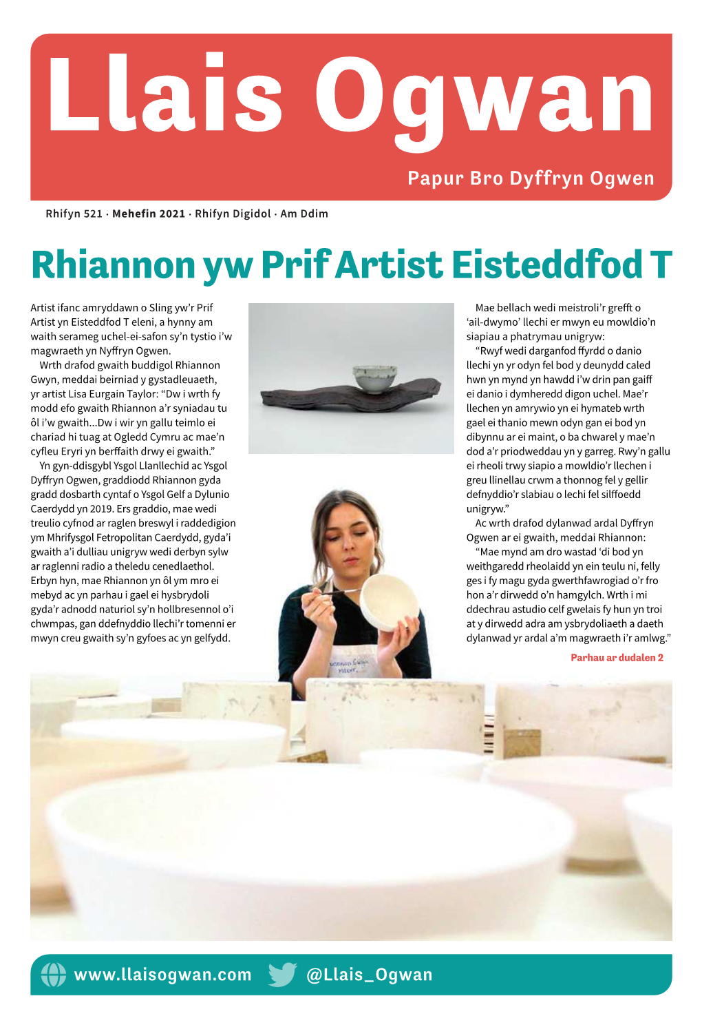 Rhiannon Yw Prif Artist Eisteddfod T