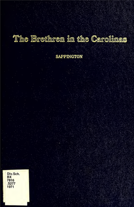 The History of the Church of the Brethren in the District of North and South Carolina