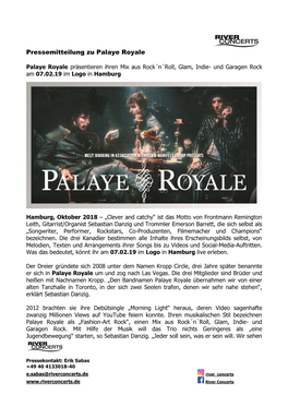 Pressemitteilung Zu Palaye Royale