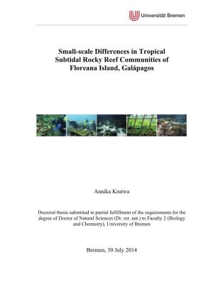 Subtidal Rocky Reef Communities Galapagos