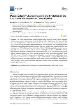 Dune Systems' Characterization and Evolution in the Andalusia