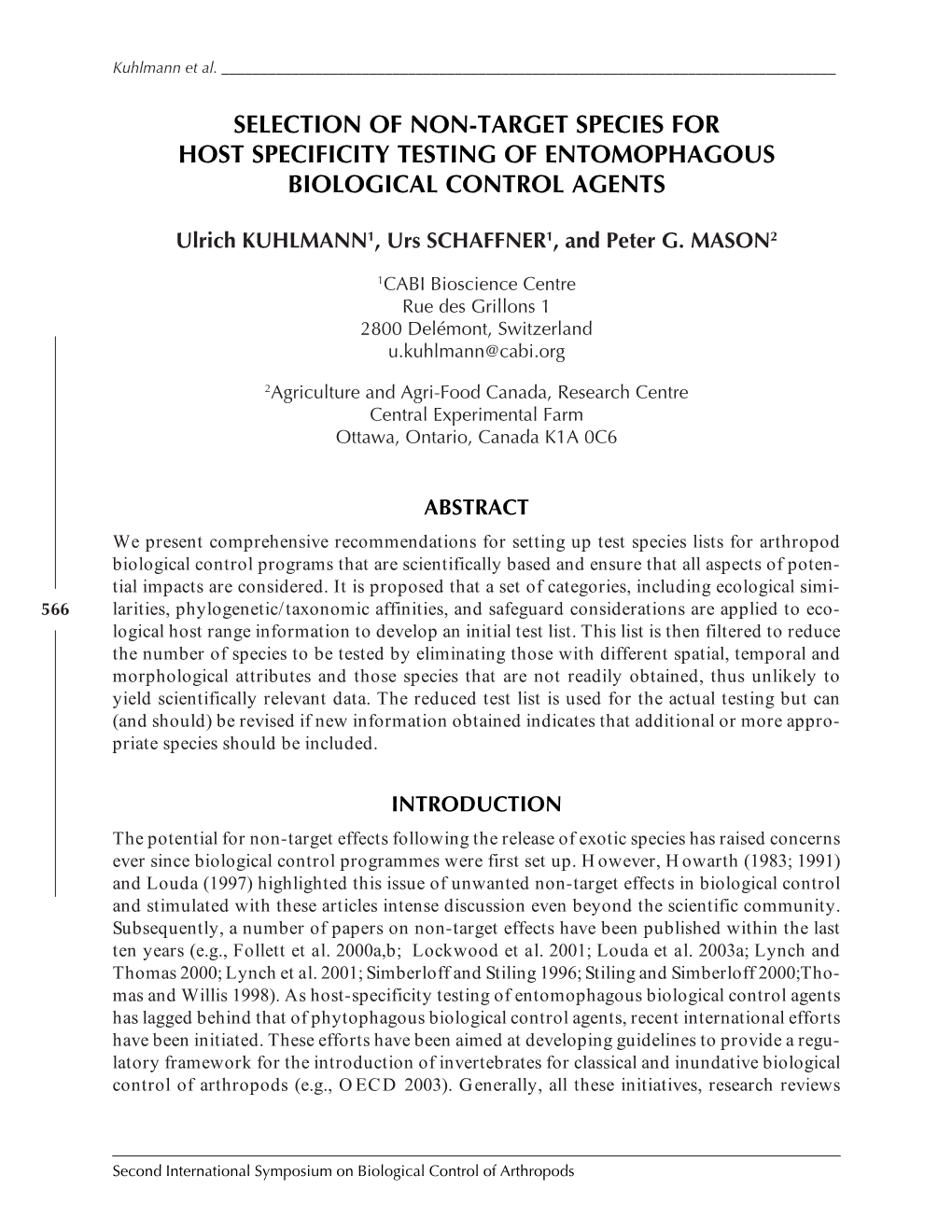 Environmental Risk Assessment of Invertebrate Biological Control Agents