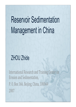 Reservoir Sedimentation Management in China